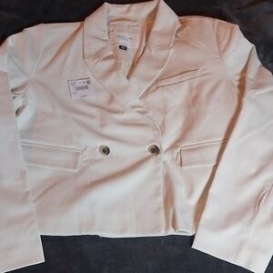 Cropped Cream Blazer American Eagle XXL